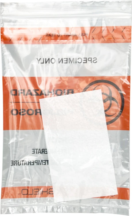 Bio-Hazard Bag 6 x 9  - Specimen Shield w/Absorbent pad 2 Mil 1000 Ct - NON-RETURNABLE