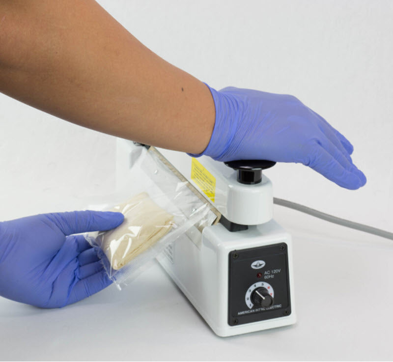 AIE Bag Sealer with Cutter in Action